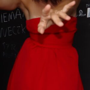 Naf Naf czerwona sukienka bez ramiączek